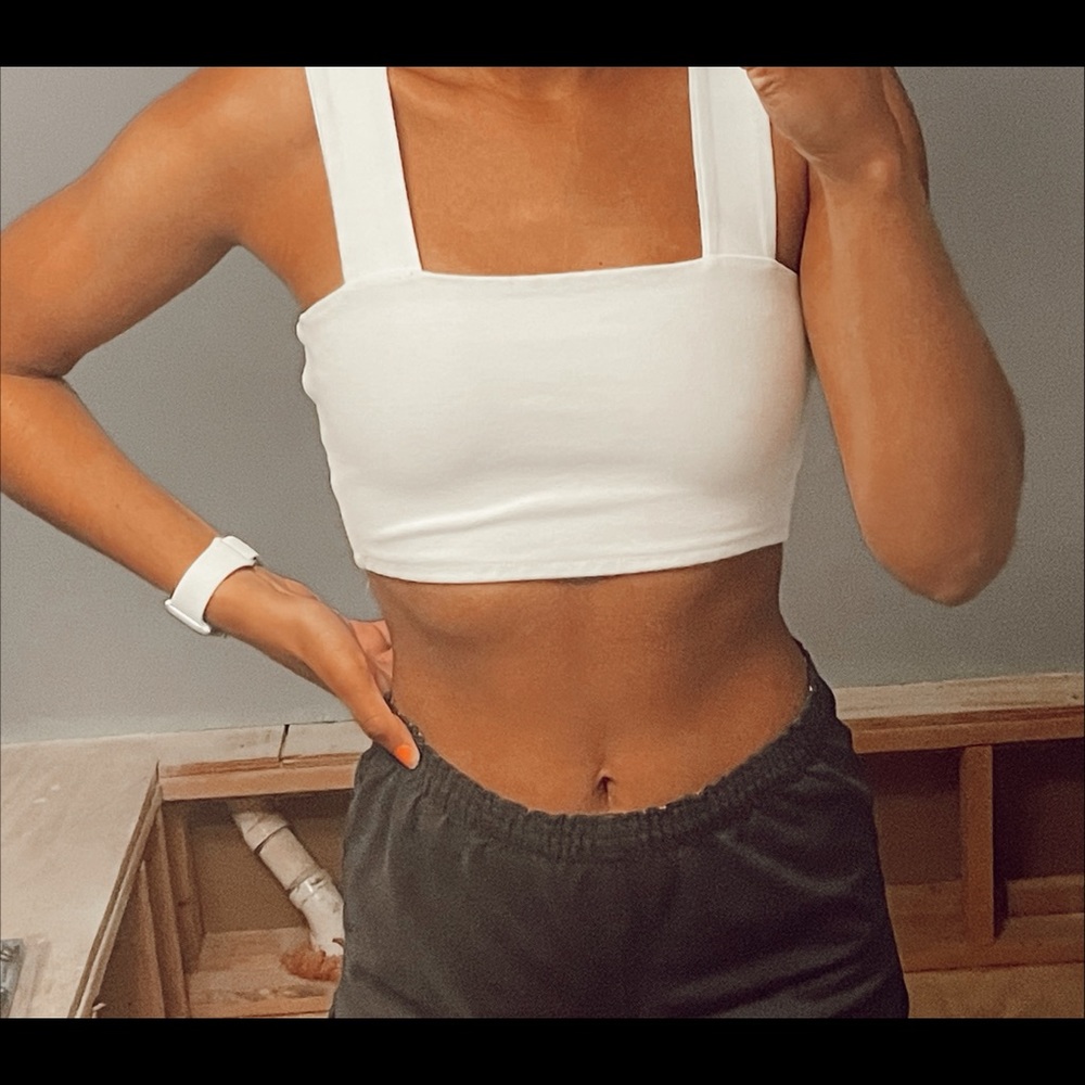 White Zara cropped tank